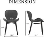 Modern Dining Chair Set of 4, Comfortable Dining Room Chairs with Thick Cushions, Faux Leather Upholstered Kitchen Armless Side Chairs, Wooden Leg for Home, Kitchen, Grey