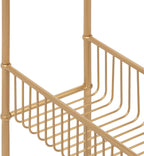 Kate and Laurel Trubey Modern Mirrored Rectangle Narrow Side Table, 16 x 8 x 25, Gold, Modern Glam Slim End Table with Bottom Wire Storage Rack and Mirrored Tabletop
