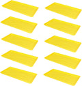 SUNPACK 10" x 20" Heavy Duty Mesh Plastic Seed Starting Tray, Yellow, 1" (Pack of 10) - Ensures Water Drainage and Aeration, Perfect for Greenhouses or Indoor Gardening