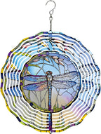 Dragonfly Metal Wind Spinners Outdoor, 3D Hanging Garden Decor for Women Mom Grandma, 25cm/ 9.84in 3D Wind Spinners for Garden Decor for Patio,Yard,Outdoor