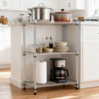 M MZG 450 lbs Wire Storage Shelving 3-Tier Utility Shelving Unit Steel Organizer Wire Rack for Home,Kitchen,Office,Chrome(11.8" D x 17.7" W x 26.4" H)