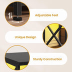 BTHFST TV Stand with LED Lights & Power Outlets, for TVs up to 85 Inches, 6 Fabric Drawers Entertainment Center with Open Storage Shelves, 71" TV Media Console Table for Living Room, Bedroom, Black