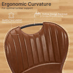 Dining Room Chairs Set of 4, Modern Kitchen Room Sets for Dinner, Comfortable Dining Chair with Metal Legs, Ergonomic Backrest, Minimalist Faux Leather Funiture Used for Home Kitchen, Resturant, Brown