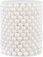 33 Feet Faux Pearl Beads Garland 10mm Craft String Pearls for Wedding Centerpiece Christmas Tree and Flowers Decoration DIY(White)