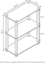 Furinno Turn-S-Tube 3-Tier Compact Multipurpose Shelf Display Rack with Square Tube, Sonoma Oak/White