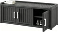 Outdoor Shoe Bench, Waterproof UV-Resistant Indoor Resin Shoe Cabinet, Entryway Shoe Storage with 3 Doors, Living Room, Bedroom, Black (3 Door)