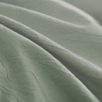 JIYUAN 100% Washed Cotton Duvet Cover Set 2 Pieces Twin, 1 Duvet Cover 68x90 Inches(Comforter Not Included) and 1 Pillowcases,Linen Feel Bedding Set Comfy and Breathable, Heathered Sage Green