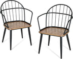 Christopher Knight Home Drats Dining Chairs Set of 2, Accent Dining Chair, Birch Finish Seating Kitchen Chair, Bucket Backrest Metal Frame Armchair, Industrial Dining Chair for Dining Room, Natural