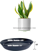 2 Pack 8 Inch Flower Pot Saucers - 9 Inch (8.7 Inch) Ceramic Plant Saucer for Outdoors & Indoors - Glazed Ceramic Plant Pot Trays for Water Drainage - Durable & Stylish Round Plant Tray