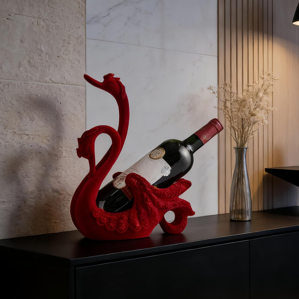XINXUAN Swan Couple Wine Bottle Holder Countertop, Gifts for Women | Wine Lovers, Decor for Kitchen, Wine Gifts for Women, Ornament Display Stand