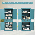 KIGOTY 72" Tall Kitchen Pantry Cabinet with Drawer and 4 Adjustable Shelves, Freestanding Pantry Storage Cabinets, Wood Cupboard Pantry Cabinet for Kitchen, Dining Room, Living Room, Turquoise