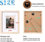 KINLINK 8x10 Picture Frame White Oak, Solid Light Wood Frames with Acrylic Plexiglass for Pictures 4x6/5x7 with Mat or 8x10 without Mat, Tabletop and Wall Display, Set of 4
