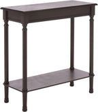SAFAVIEH Furniture - Tinsley Rectangle Console Table - Dark Chocolate - Solid Wood - Farmhouse Turned-Leg Design - Ideal for Entryway, Living Room, Hallway, 28" W x 11.75" D x 28" H (CNS5724D)