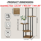 AZERPIAN 5 Tier Tall Plant Stand Indoor Corner Tiered Shelf Metal MDF Board