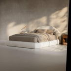 RECCI AirFrame Half-Moon Upholstered Queen Platform Bed Frame