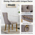 5 Piece Marble Dining Set for 4, 70.87" Rectangular Dining Room Table with 4 Grey Velvet Chairs, Gold Stainless Steel Frame, Luxury Modern Kitchen Table Set for Dining Room, Easy Assembly