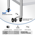 Stainless Steel Table with Wheels, 24 x 24 Inch Stainless Table for Prep & Work, Commercial NSF Steel Metal Table for Restaurant Kitchen Hotel Garage