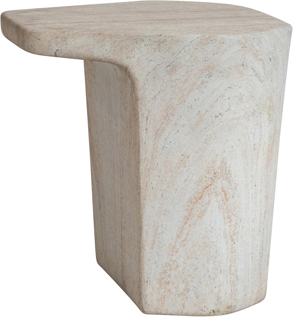 Bloomingville Lightweight Eco Stone Indoor/Outdoor Table, Travertine Finish, Natural