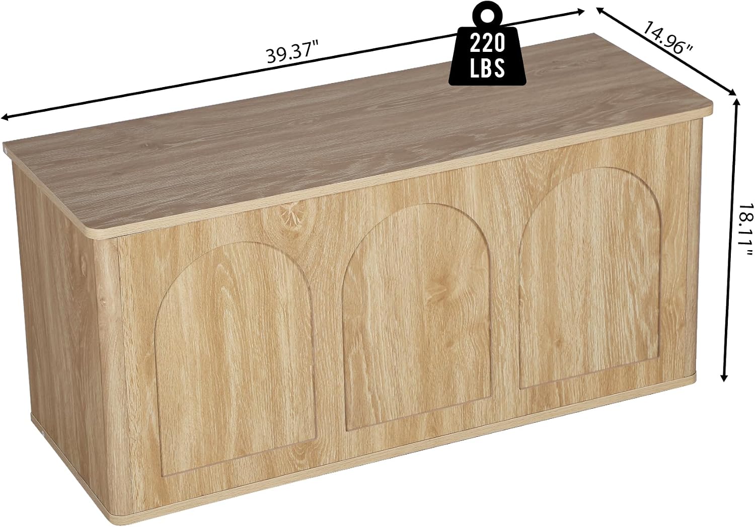 40''W 15''D Foot End of Bed Hidden Storage Bench with Lift Top Storage and Seating, Shoe Trunk Chest Bench Seat for Bedroom, Living Room, Entryway, Hallway, Under Window-Natural