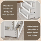 LIVAUVEAD Closet Island with 12 Drawers, Glass Top & Display Shelves, White | Wardrobe Armoire Bedroom Island, White Dresser with Glass Display Shelf, Walk-in Closet Island for Bedroom, Cloakroom