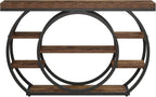 Tribesigns 47" Console Table for Living Room, 5-Tier Industrial Entryway Table with Metal Frame, Narrow Sofa Table Behind Couch Accent Tables for Entryway, Hallway, Foyer, Rustic Brown