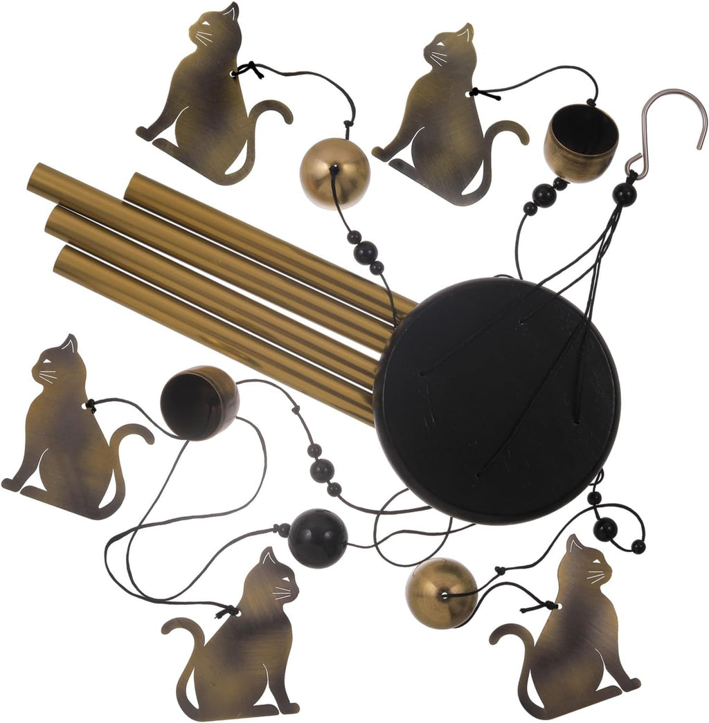 Garden Cat Wind Chimes Outdoor Indoor Decor - with 4 Tubes 4 Bells 5 Cats Wind Chime, Mobile Romantic Cat Wind Catcher, Cats Windchimes for Home, Mom Gifts, Balcony, Tree, Festival, Garden Decoration