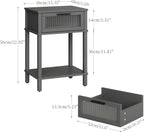 Nightstand Wooden Bedside Table with Drawer Grey Night Stands Modern Style Small End Table Side Table with Storage Shelf for Bedroom Living Room MLBZ10G