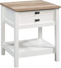 Sauder Cottage Road Nightstand, Farmhouse Style, Soft White with Oak Top