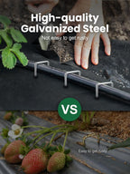 GROWNEER 100 Packs 12 Inches Landscape Staples Heavy Duty 11 Gauge Galvanized Steel Garden Stakes Staples Securing Pegs for Securing Weed Fabric Landscape Fabric Netting Ground Sheets and Fleece