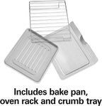Hamilton Beach Easy Reach 4-Slice Countertop Toaster Oven With Roll-Top Door, 1200 Watts, Fits 9” Pizza, 3 Cooking Functions for Bake, Broil and Toast, Silver (31344DA)