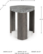 Signature Design by Ashley Surmour Contemporary End Table with Faux Marble Top, Gray & Light Brown