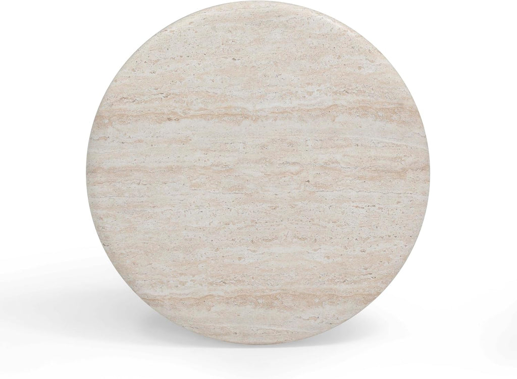 First of a Kind Side Table in Brown,Travertine Concrete