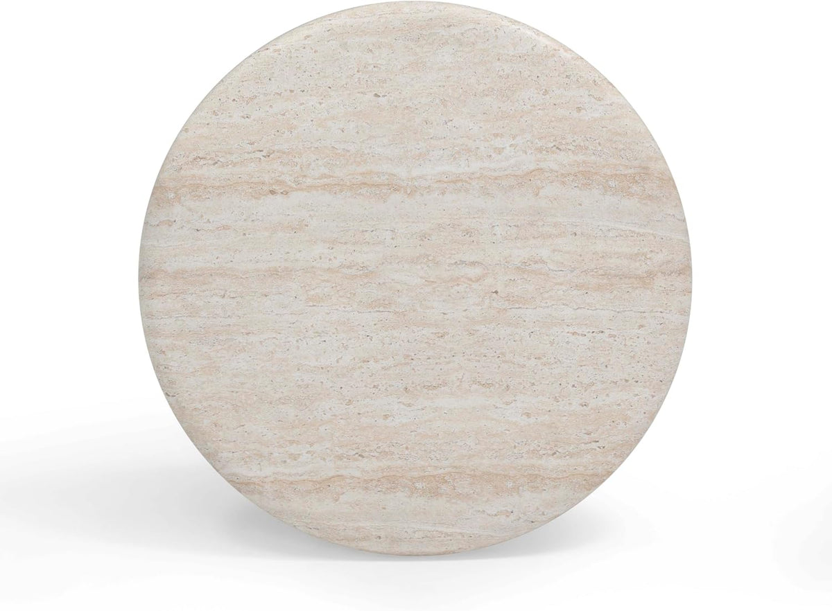First of a Kind Side Table in Brown,Travertine Concrete