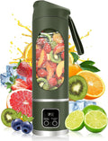 Portable Personal Electric Blender，500ML Portable Shakes and Smoothies Blender，Small Blenders、Mixing、Compact、Convenient and Versatile(Green)