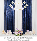 ShinyBeauty Sparkle Backdrop Curtain Navy Blue 2 Panels Set Sequin Photo Backdrop 2FTx8FT Sequin Backdrop Curtain Pack of 2-1220S