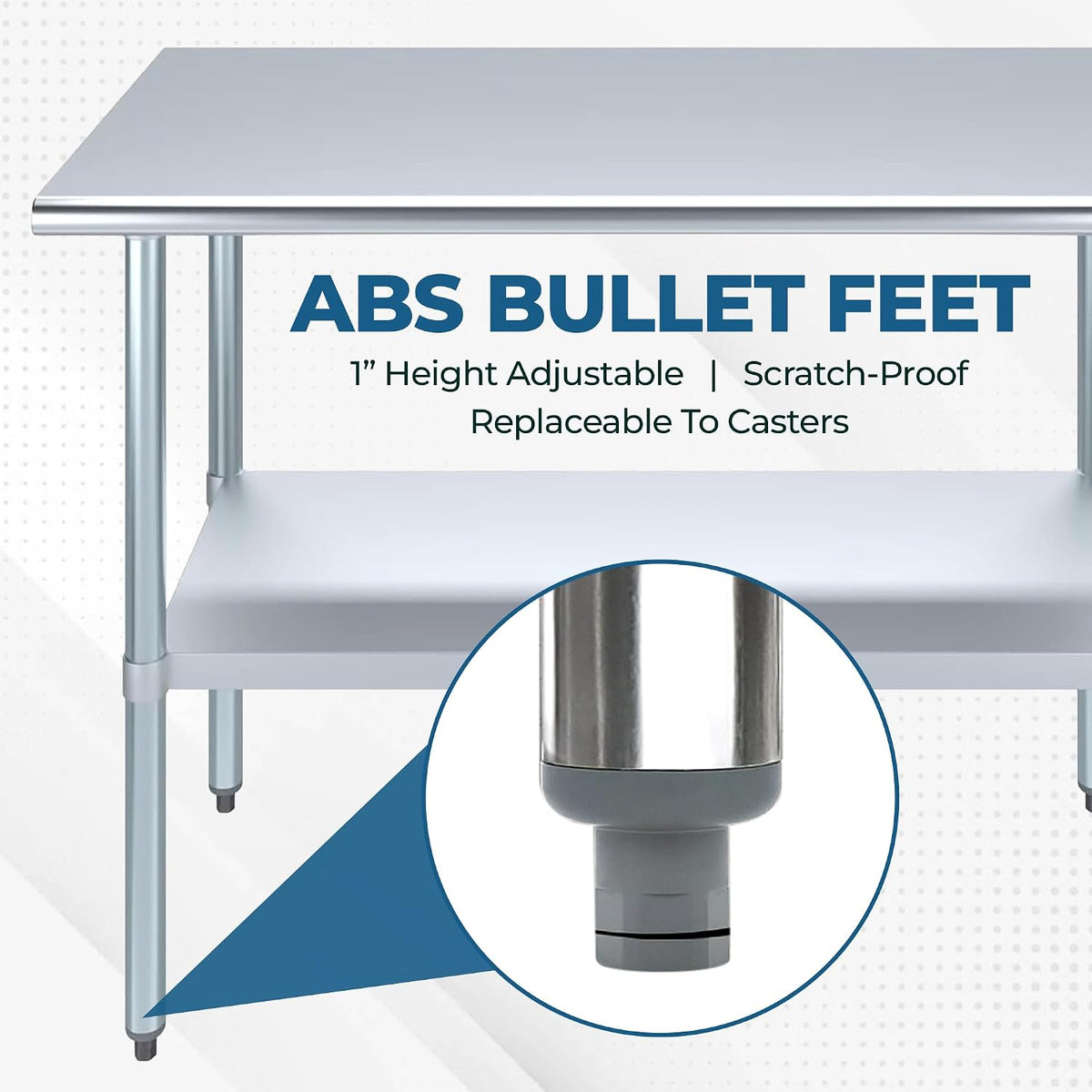14" x 36" Stainless Steel Prep Table – NSF Certified Heavy Duty Work Table for Home & Commercial Use – Galvanized Undershelf & Legs