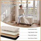 Homebeez 41" Linen Storage Ottoman Bench with Button Tufted Top & Wooden Legs, Upholstered Storage Bench for Bedroom, Entryway, Living Room