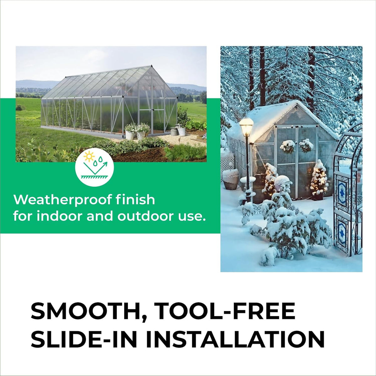 Aluminum H Connectors - Fits 4mm, 6mm, 8mm, or 10mm Twin-Wall Greenhouse Panels, Join 2 Pieces of Panels Together, 4-Foot Length, 10 Pieces (10mm Aluminum H Connectors - 4ft)