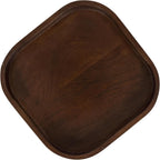 Kate and Laurel Woodrow Modern Mango Wood Square Drink Table, 10 x 10 x 24, Dark Brown, Transitional Rounded Square Mini Table for Use as Indoor Plant Stand or Wooden Living Room Accent