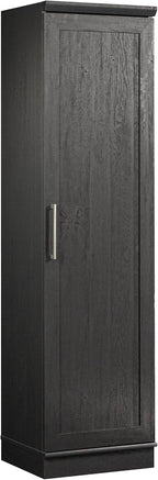 Sauder HomePlus Kitchen Pantry Storage Cabinet Slim Single Door with Adjustable Shelves, Living Room Storage Cabinet, in Raven Oak