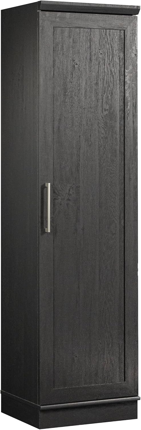 Sauder HomePlus Kitchen Pantry Storage Cabinet Slim Single Door with Adjustable Shelves, Living Room Storage Cabinet, in Raven Oak