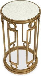 Magnussen Home Lorena Burnished Brass Round Accent Table
