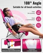 KingCamp Low Beach Chair, High Back Folding Camping Chair for Adults, Oversized Breathable Mesh Seat, 300lbs Heavy Duty Portable Chair with Cup Holder & Storage Pockets for Beach, Outdoor