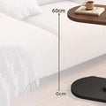TY&WJ Small Side Table End Table,C Shaped Oval Coffee Table Wooden TV Tray Narrow Couch Arm Tray Tables for Snack Drink Tray Living Room Bedroom,F,60x45x30cm(24x18x12inch)