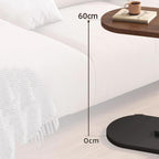 TY&WJ Small Side Table End Table,C Shaped Oval Coffee Table Wooden TV Tray Narrow Couch Arm Tray Tables for Snack Drink Tray Living Room Bedroom,F,60x45x30cm(24x18x12inch)