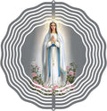 Virgin Mary Prayer Wind Spinner, Metal Wind Spinners Outdoor Indoor, Virgin Mary Cross Hanging Garden Decor for Outside, Stainless Wind Spinners for Yard and Garden 10 inch 3D (25.76X25 CM)