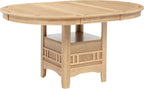 Coaster Home Furnishings - LAVON - Wood - Oval Extendable Dining Table with 18-Inch Extension Leaf, Storage Shelf & Closed Storage - Kitchen & Dining Room - 60-Inch - Light Oak - 106620