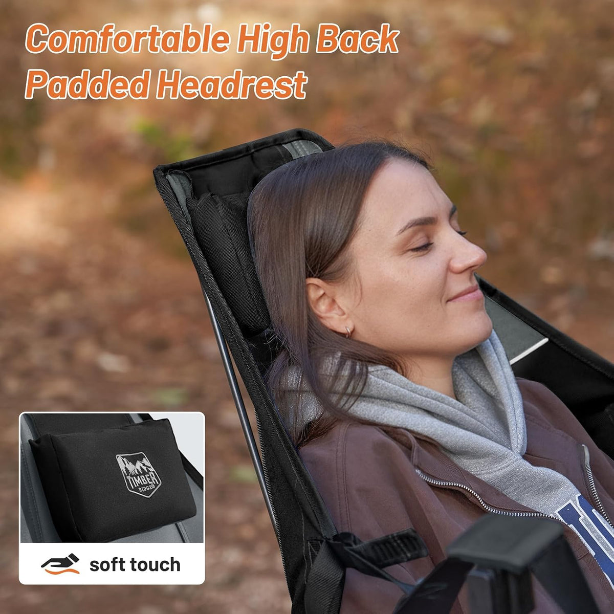 TIMBER RIDGE Hammock Camping Chair, Portable Oversized Swinging Camp Chairs | Heavy Duty Folding Hammock Chair with Adjustable Backrest, Foldable Chair for Camping, Beach and Patio, 300lbs Load, Black