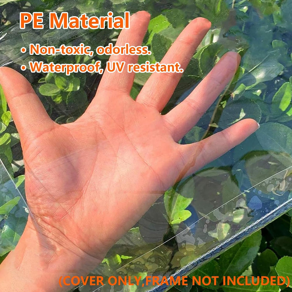 Greenhouse Cover Replacement, 56×56×76 Inches PE Walk-in Greenhouse Cover for Gardening Plants w/Roll-Up Zipper Door, Waterproof Wind Rain Proof Frost Protection , Easy Assembly (No Frames Include)