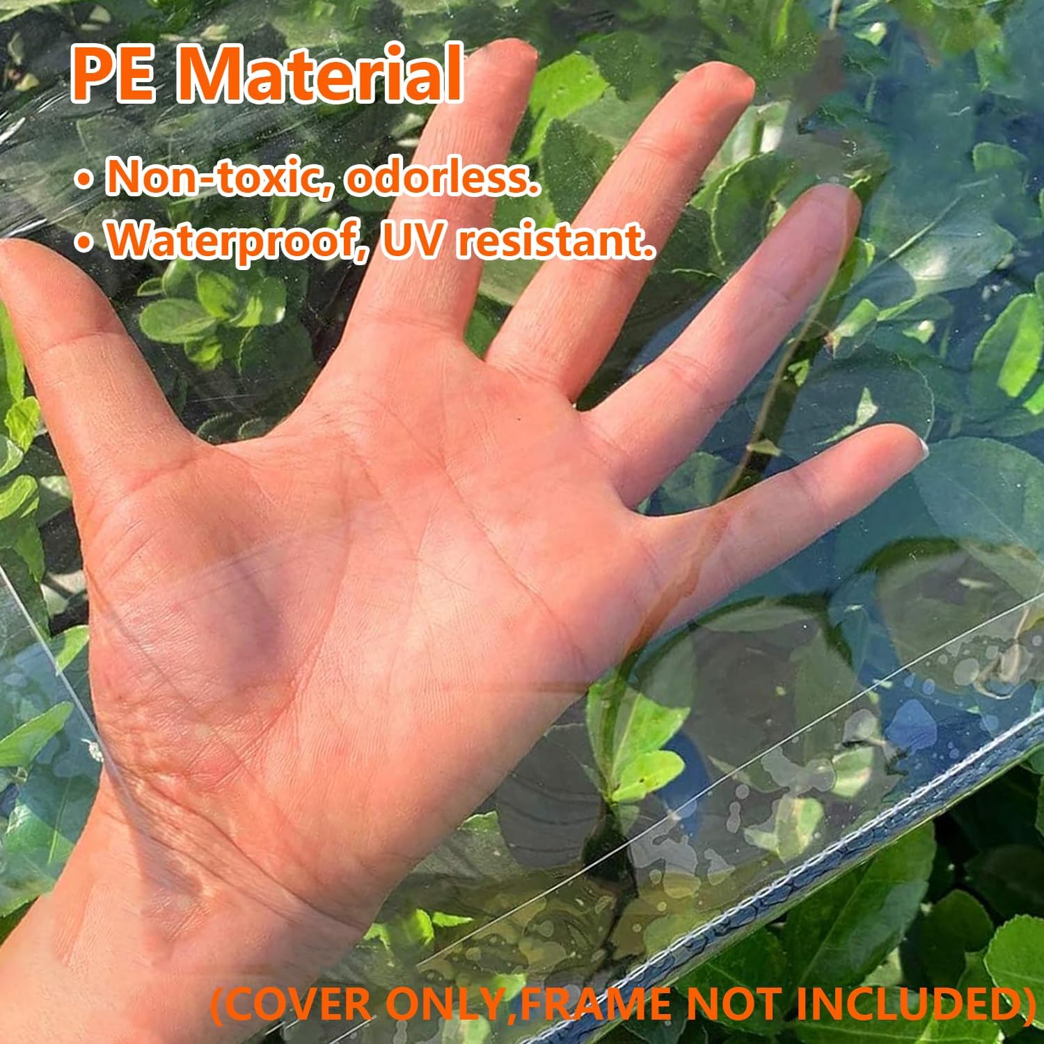 Greenhouse Cover Replacement, 56×56×76 Inches PE Walk-in Greenhouse Cover for Gardening Plants w/Roll-Up Zipper Door, Waterproof Wind Rain Proof Frost Protection , Easy Assembly (No Frames Include)